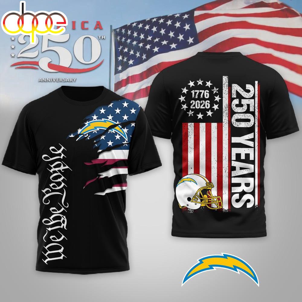 Los Angeles Chargers NFL We The People USA 250th Anniversary 3D Shirt For Fans Los Angeles Chargers NFL We The People USA 250th Anniversary 3D Shirt For Fans