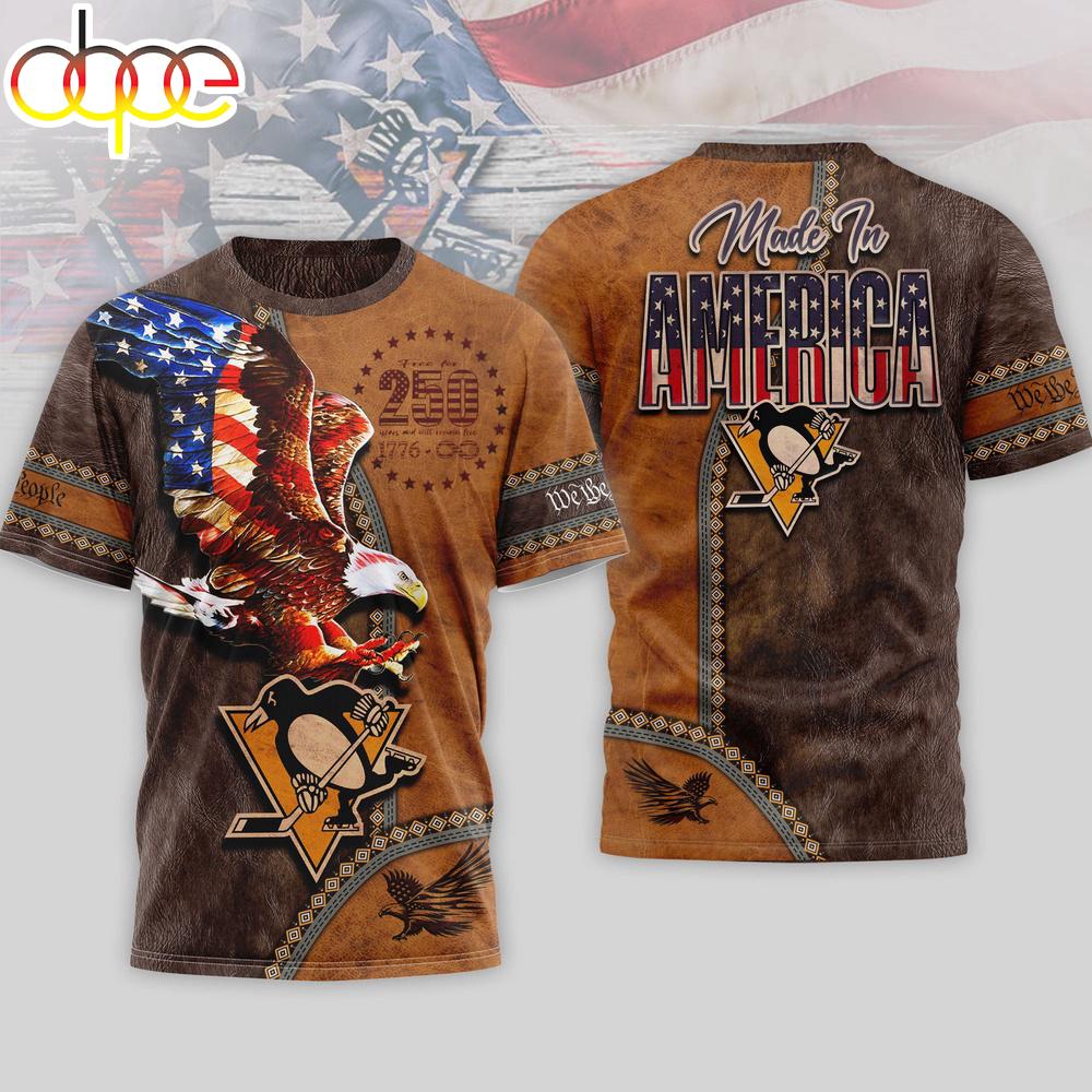 Pittsburgh Penguins NHL Made In America 250 Years of America 3D Shirt