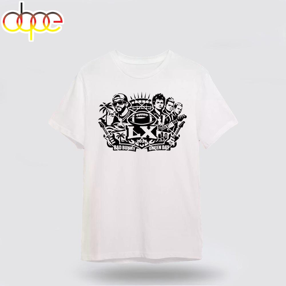 Super Bowl LX 2026 Bad Bunny Green Day Unisex T-Shirt For Fan
