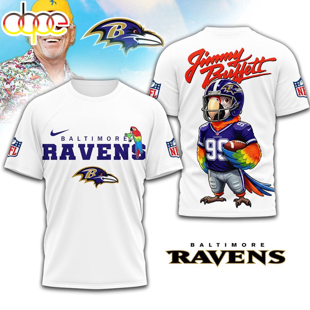 Baltimore Ravens NFL Jimmy Buffett 3D T-Shirt