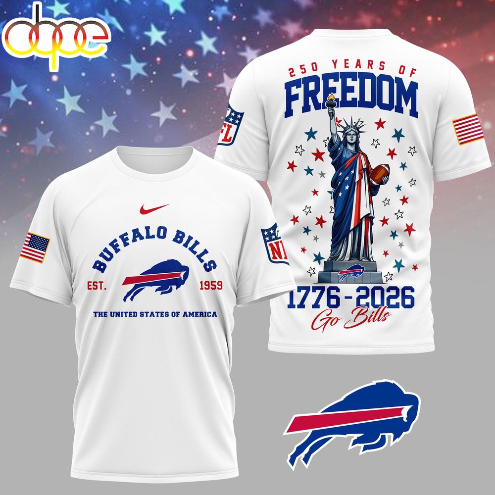 Buffalo Bills NFL 250 Years of American Freedom 3D T-Shirt