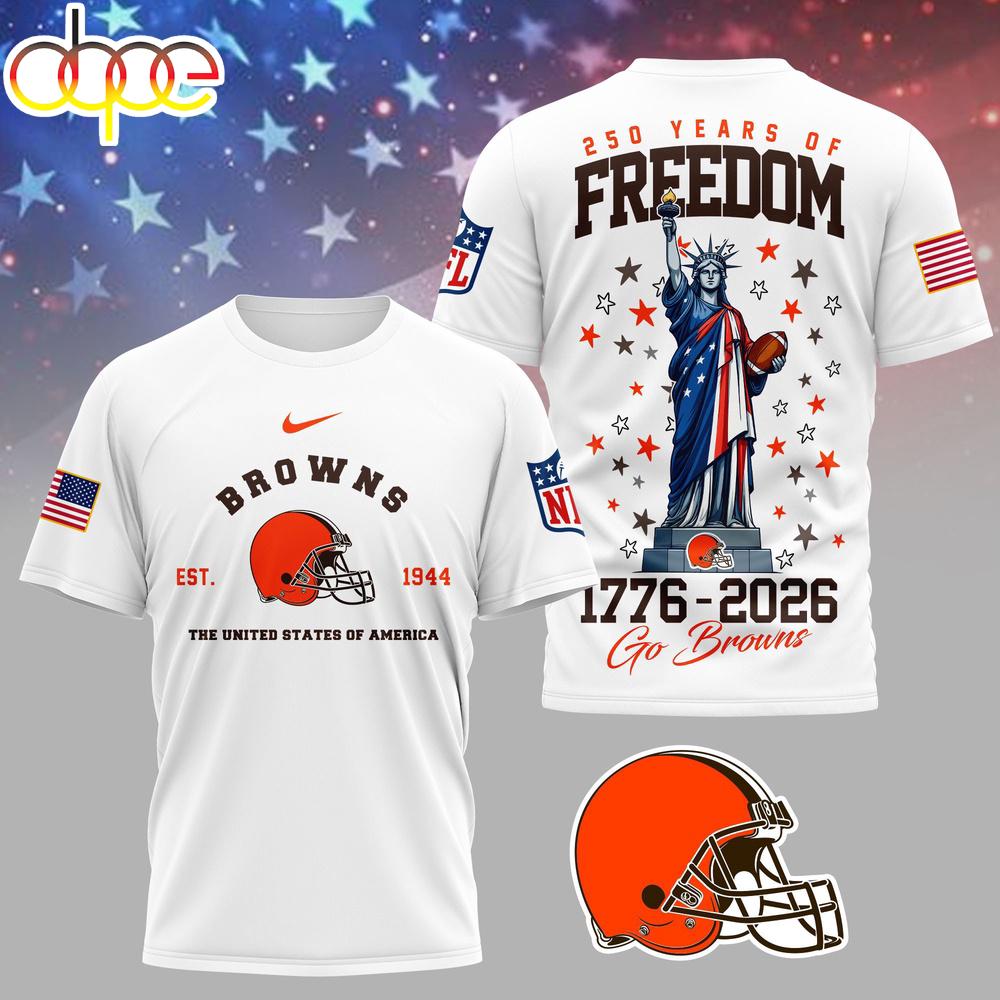 Cleveland Browns NFL 250 Years of American Freedom 3D T-Shirt