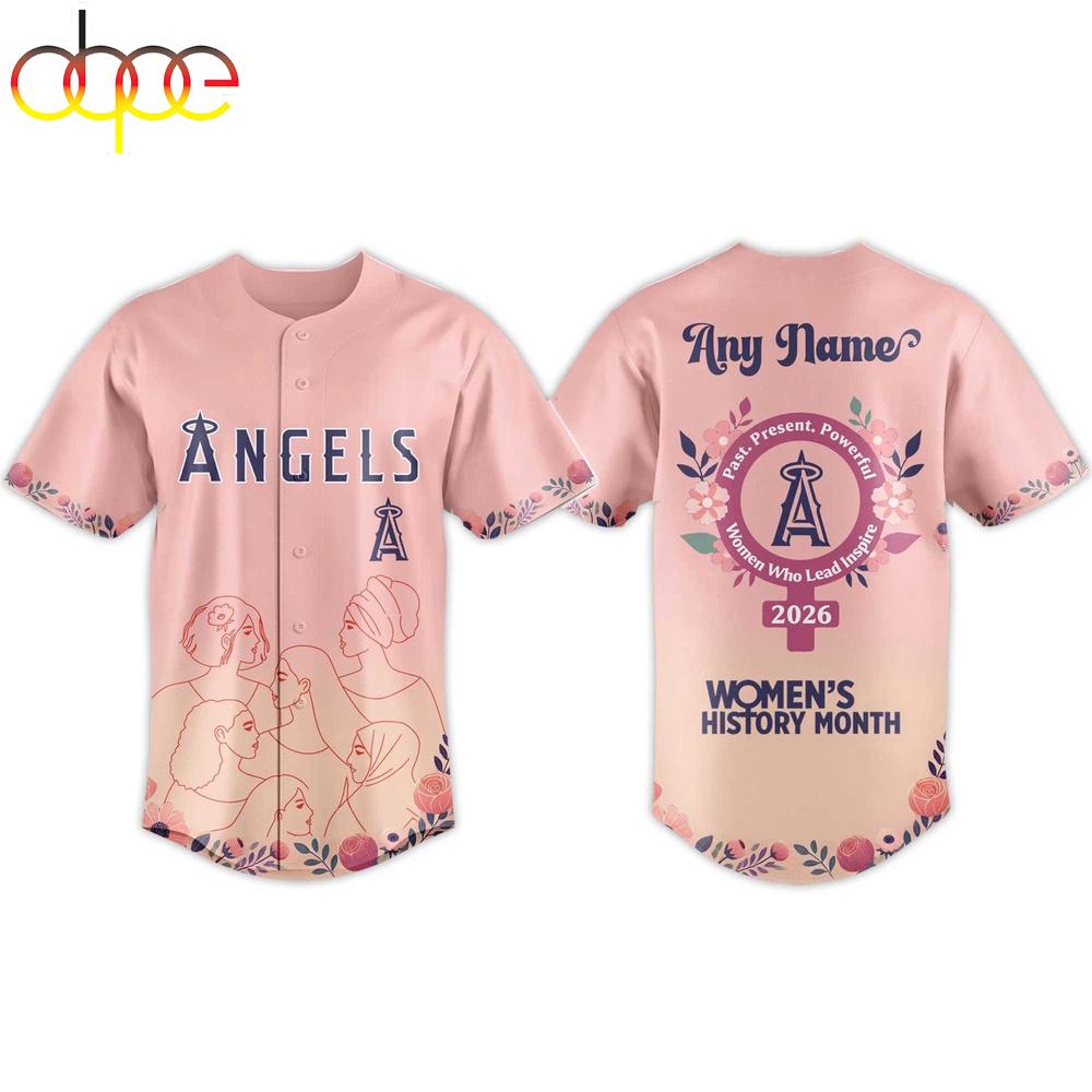 Custom Name 2026 Angels Women’s History Month Baseball Jersey Shirt