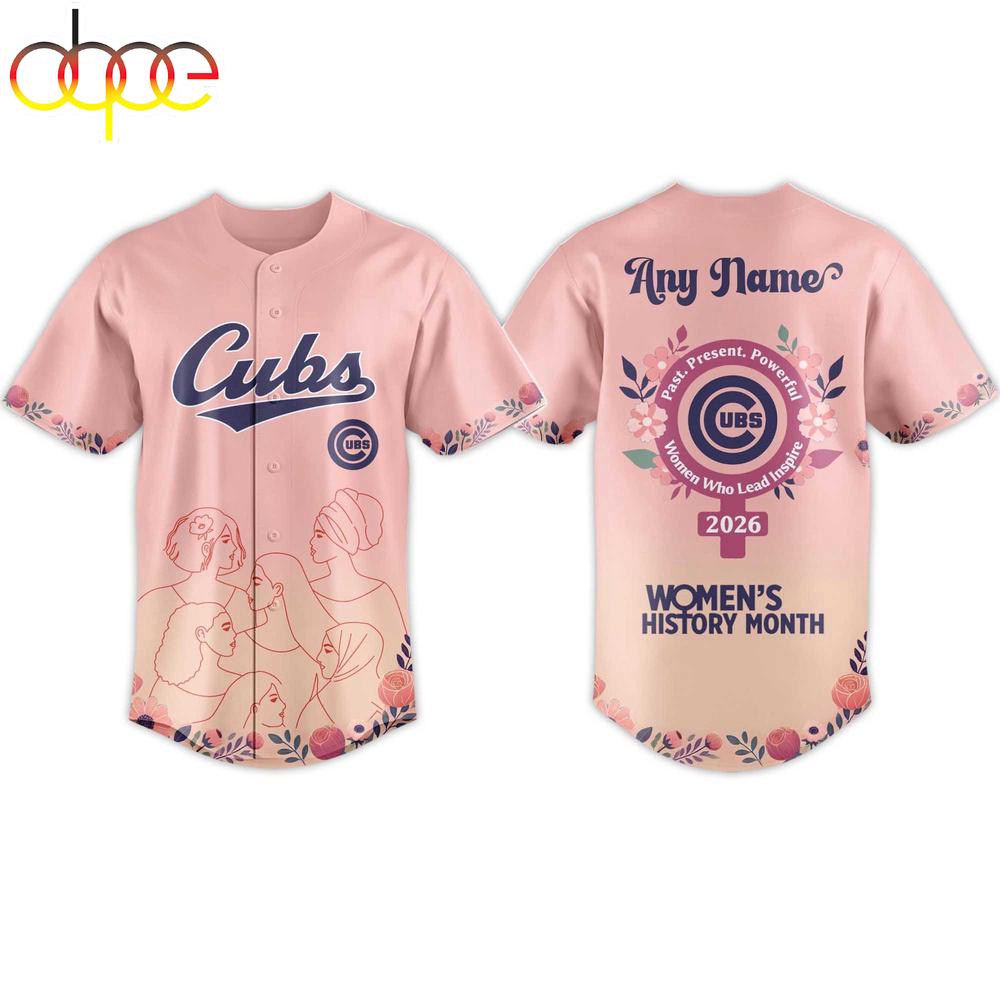 Custom Name 2026 Cubs Women’s History Month Baseball Jersey Shirt