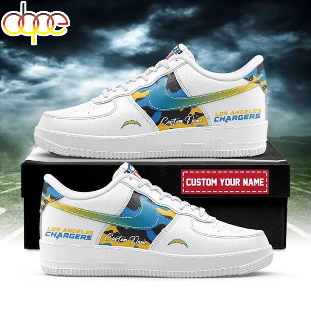 Custom Name Los Angeles Chargers Team Air Force 1 Shoes