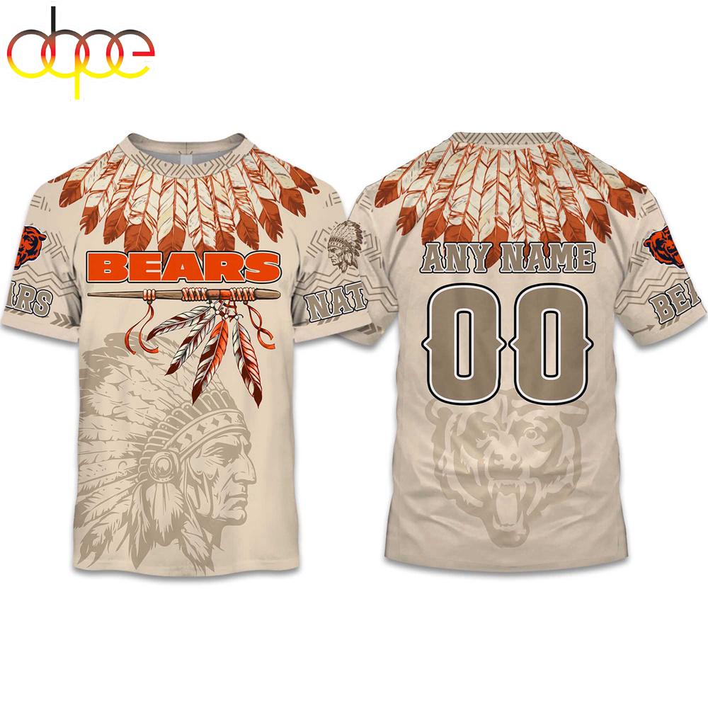 Custom Name Number Bears Native American Heritage 3D T-Shirt