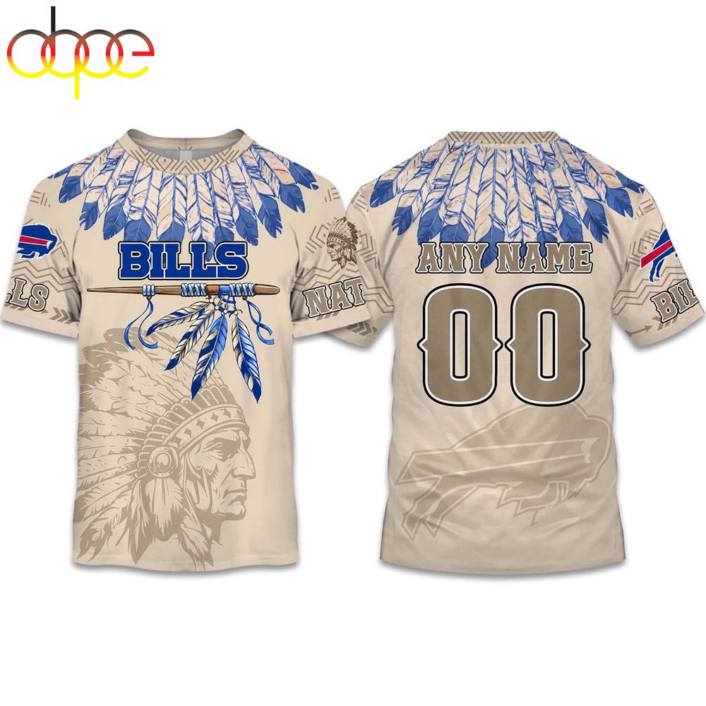 Custom Name Number Bills Native American Heritage 3D T-Shirt