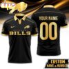 Custom Name Number Buffalo Bills NFL Black And Gold Polo Shirt