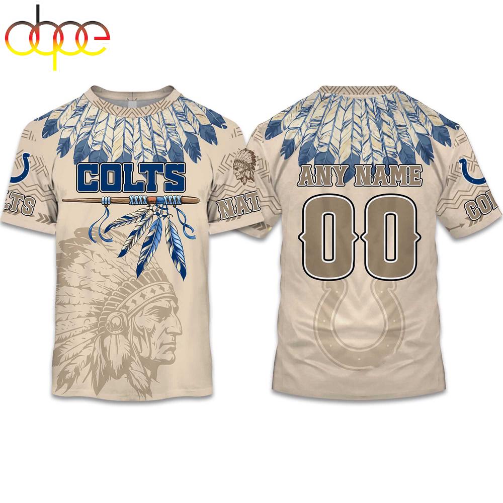Custom Name Number Colts Native American Heritage 3D T-Shirt