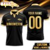 Custom Name Number Denver Broncos NFL Black And Gold Polo Shirt