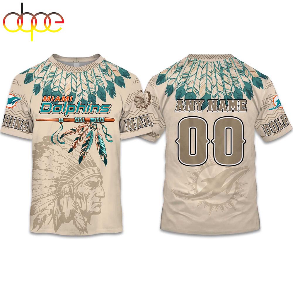 Custom Name Number Dolphins Native American Heritage 3D T-Shirt