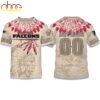 Custom Name Number Falcons Native American Heritage 3D T-Shirt