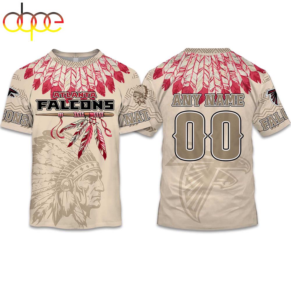 Custom Name Number Falcons Native American Heritage 3D T-Shirt
