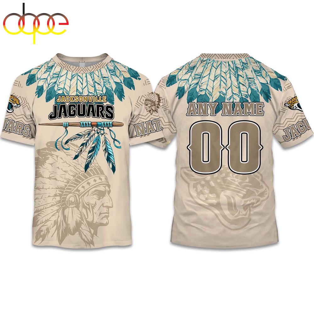 Custom Name Number Jaguars Native American Heritage 3D T-Shirt