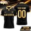 Custom Name Number Las Vegas Raiders NFL Black And Gold Polo Shirt Custom Name Number Las Vegas Raiders NFL Black And Gold Polo Shirt