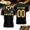 Custom Name Number San Francisco 49ers NFL Black And Gold Polo Shirt Custom Name Number San Francisco 49ers NFL Black And Gold Polo Shirt