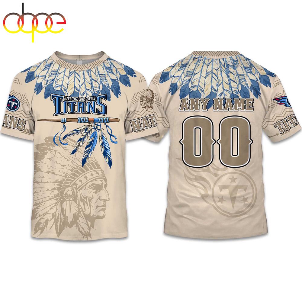 Custom Name Number Titans Native American Heritage 3D T-Shirt