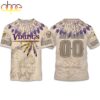 Custom Name Number Vikings Native American Heritage 3D T-Shirt
