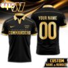 Custom Name Number Washington Commanders NFL Black And Gold Polo Shirt