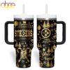 Custom Name Pittsburgh Steelers NFL Holiday Gold Tumbler 40oz