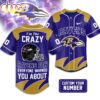 Custom Number Baltimore Ravens NFL Crazy Football Baseball Jersey Custom Number Baltimore Ravens NFL Crazy Football Baseball Jersey