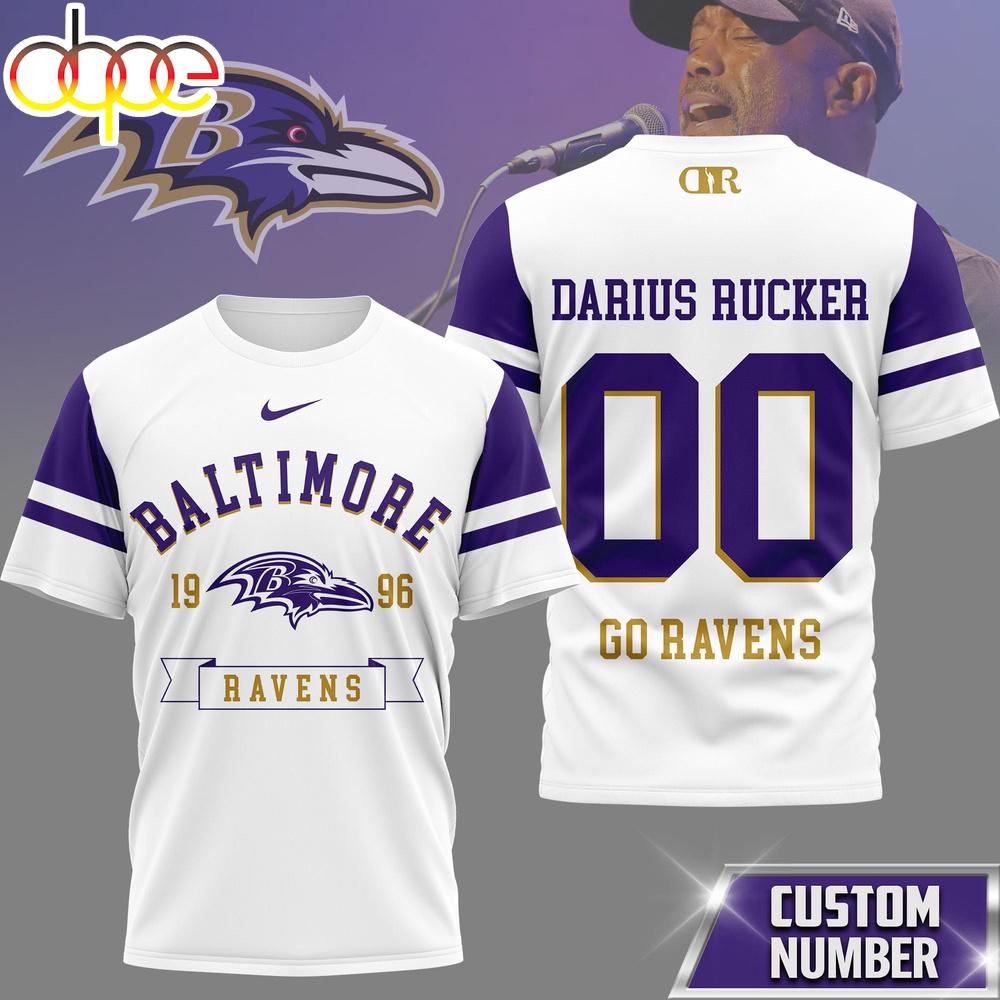 Custom Number Baltimore Ravens NFL Darius Rucker Fan 3D T-Shirt For Fans