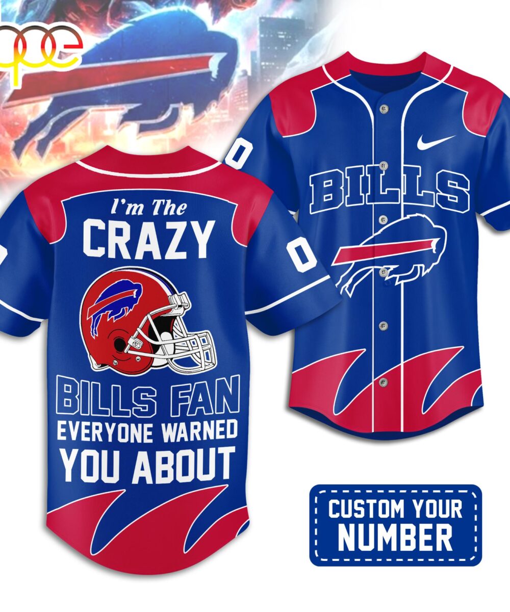 Custom Number Buffalo Bills NFL Crazy Football Baseball Jersey