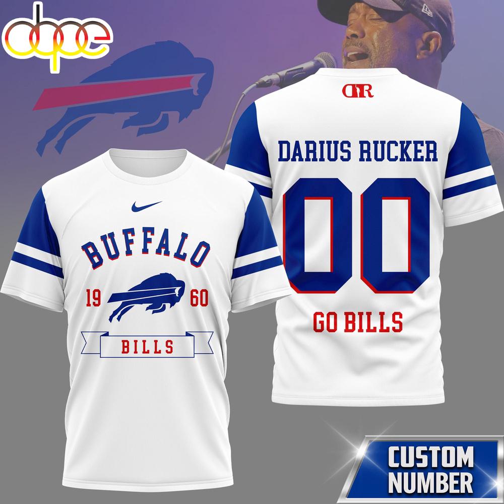 Custom Number Buffalo Bills NFL Darius Rucker Fan 3D T-Shirt