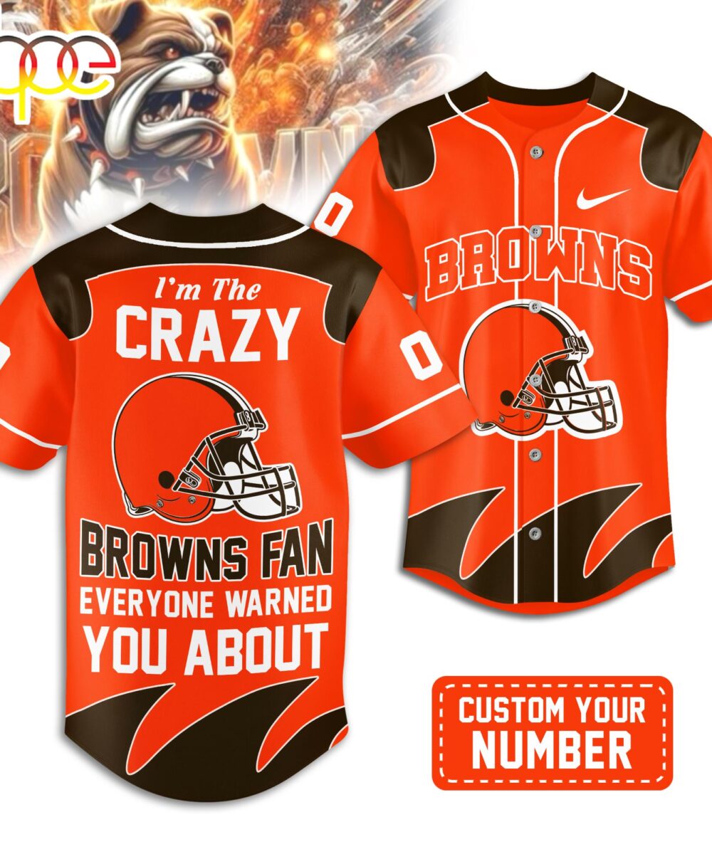 Custom Number Cleveland Browns NFL Crazy Football Baseball Jersey