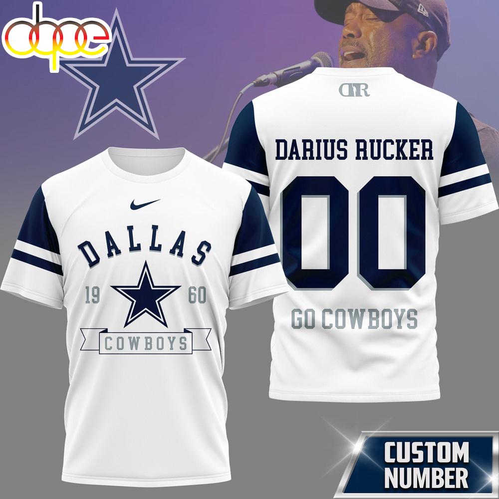 Custom Number Dallas Cowboys NFL Darius Rucker Fan 3D T-Shirt