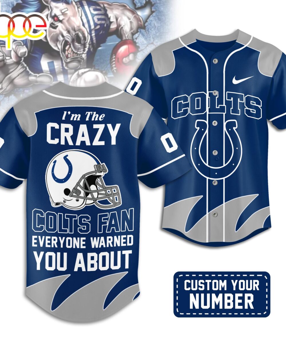 Custom Number Indianapolis Colts NFL Crazy Football Baseball Jersey