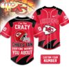 Custom Number Kansas City Chiefs NFL Crazy Football Baseball Jersey