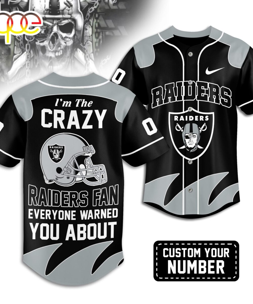 Custom Number Las Vegas Raiders NFL Crazy Football Baseball Jersey