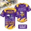 Custom Number Minnesota Vikings NFL Crazy Football Baseball Jersey