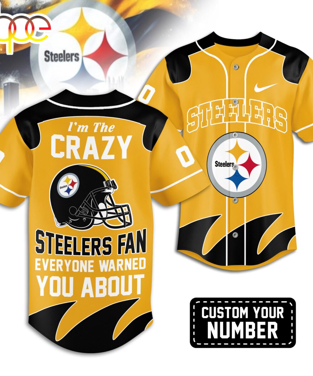 Custom Number Pittsburgh Steelers NFL Crazy Football Baseball Jersey