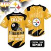 Custom Number Pittsburgh Steelers NFL Crazy Football Baseball Jersey Custom Number Pittsburgh Steelers NFL Crazy Football Baseball Jersey