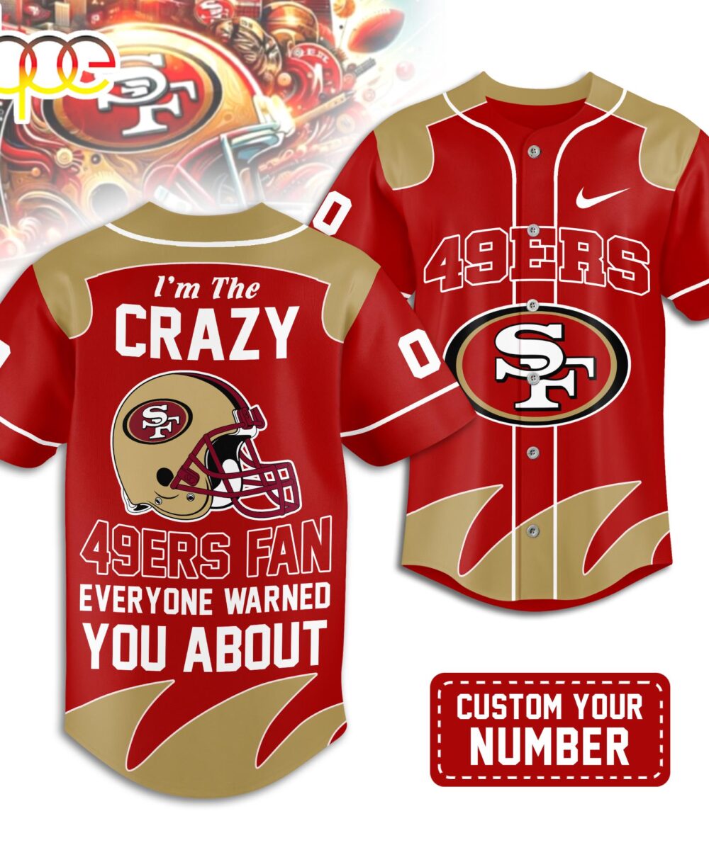 Custom Number San Francisco 49ers NFL Crazy Football Baseball Jersey