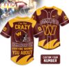 Custom Number Washington Commanders NFL Crazy Football Baseball Jersey Custom Number Washington Commanders NFL Crazy Football Baseball Jersey