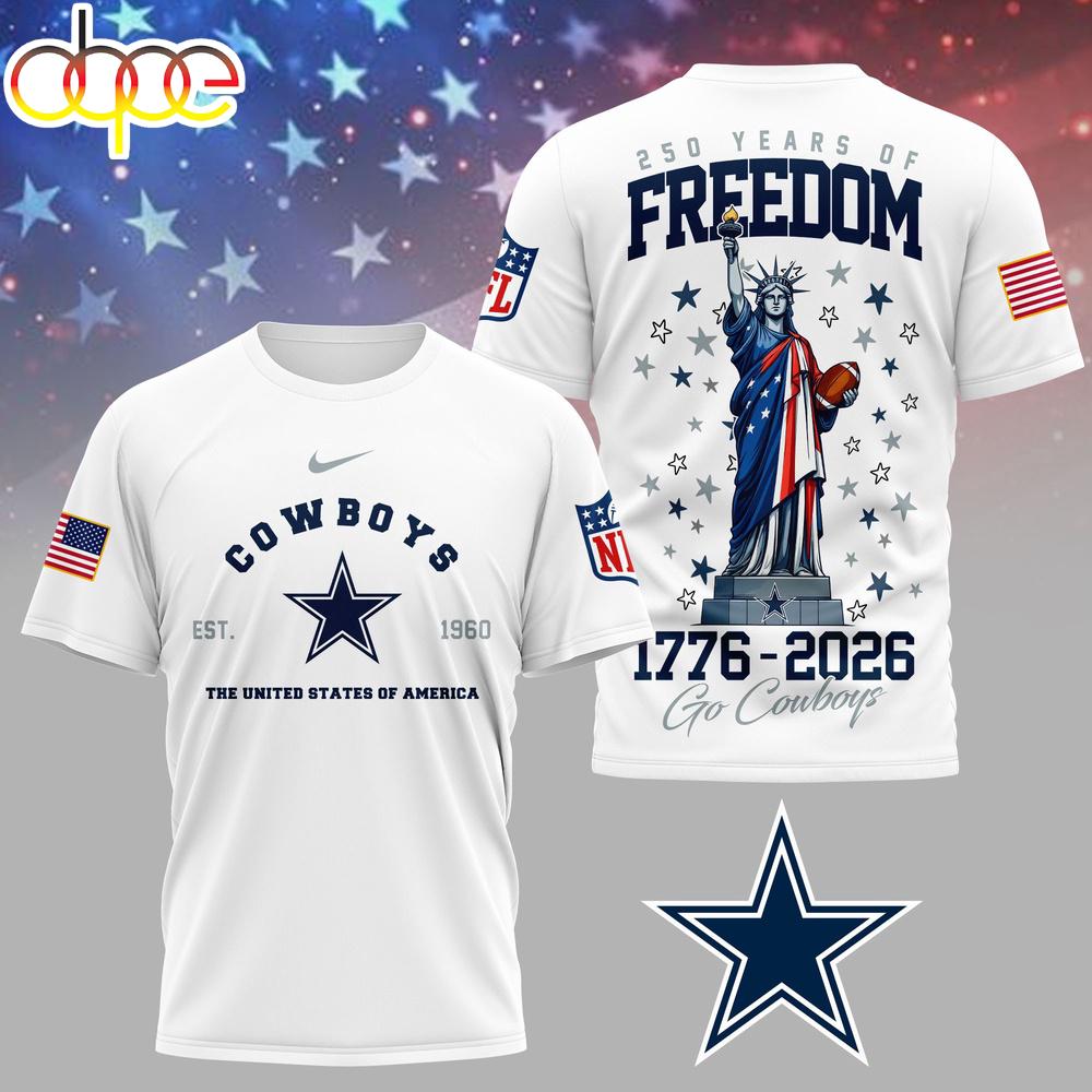 Dallas Cowboys NFL 250 Years of American Freedom 3D T-Shirt
