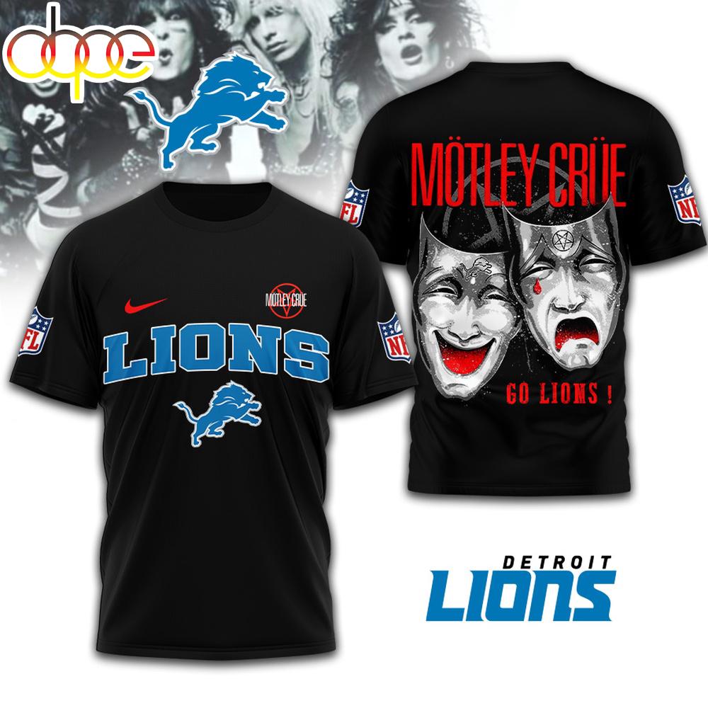 Detroit Lions NFL Motley Crue 3D T-Shirt