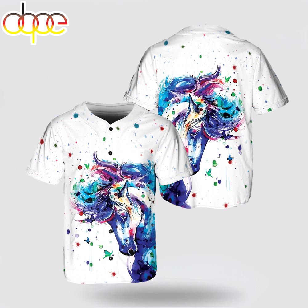Fate Loves The Fearless Horse Colorful Baseball Jersey Shirt
