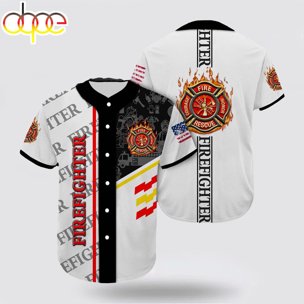 Firefighter Baseball Jersey Shirt