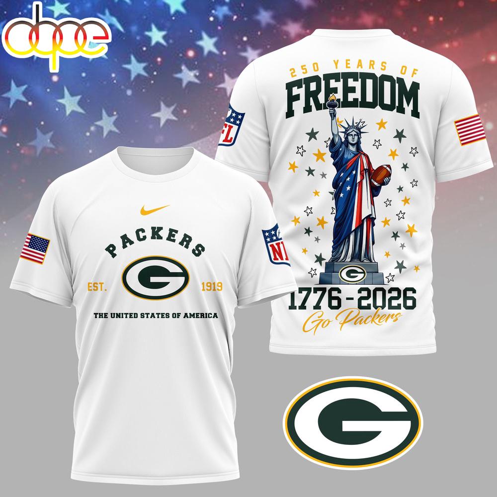 Green Bay Packers NFL 250 Years of American Freedom 3D T-Shirt