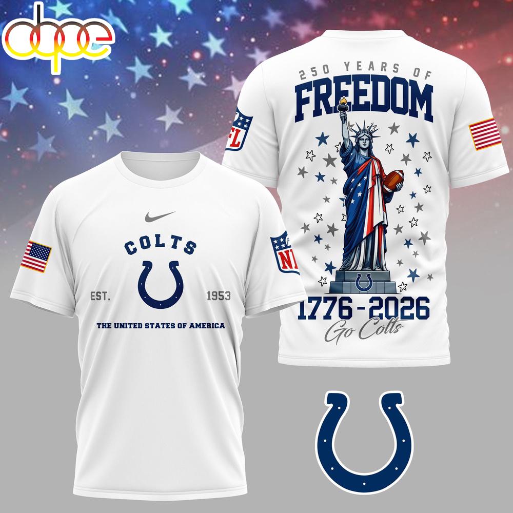 Indianapolis Colts NFL 250 Years of American Freedom 3D T-Shirt