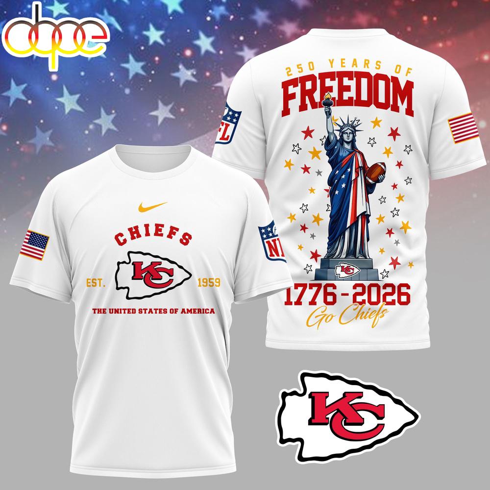 Kansas City Chiefs NFL 250 Years of American Freedom 3D T-Shirt