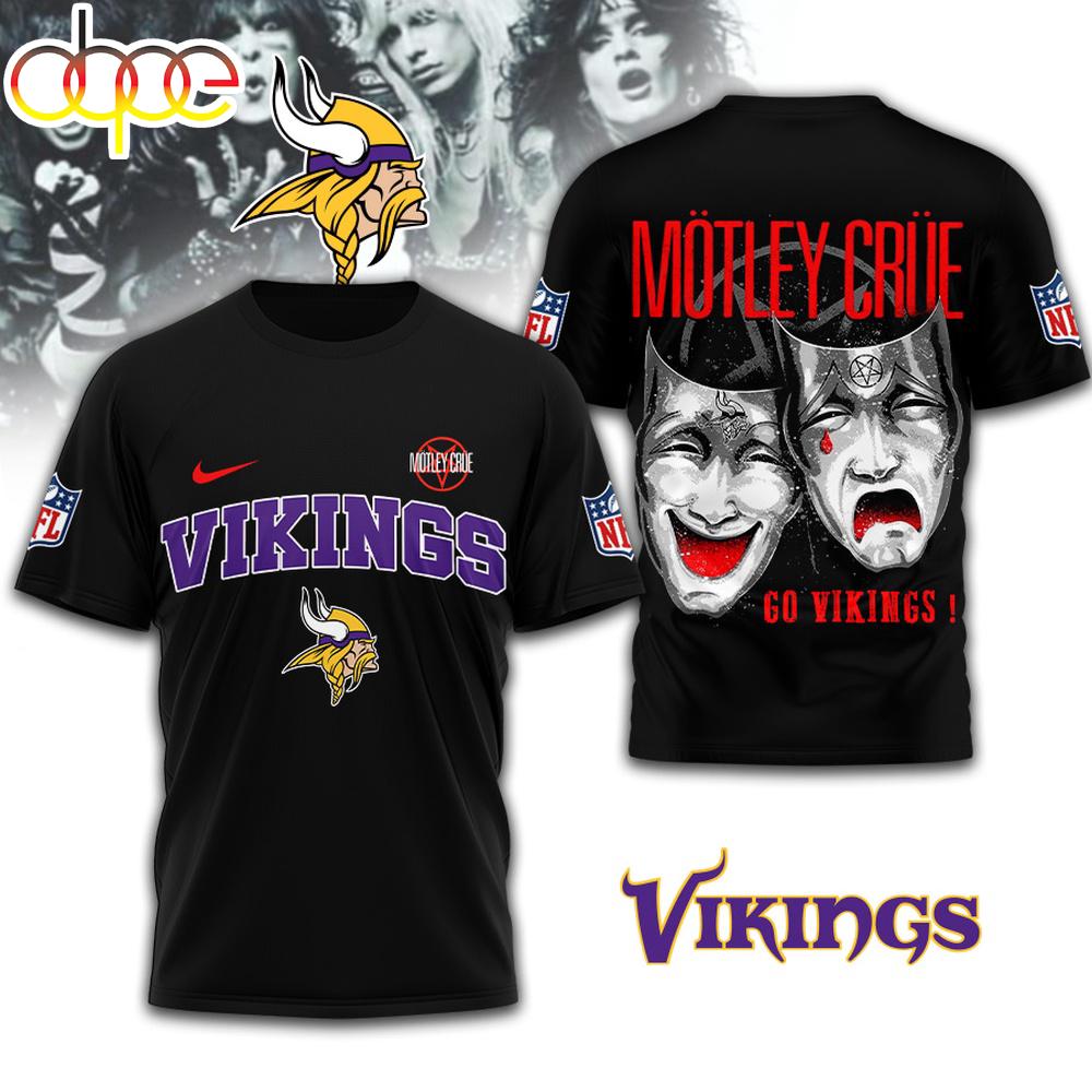 Minnesota Vikings NFL Motley Crue 3D T-Shirt