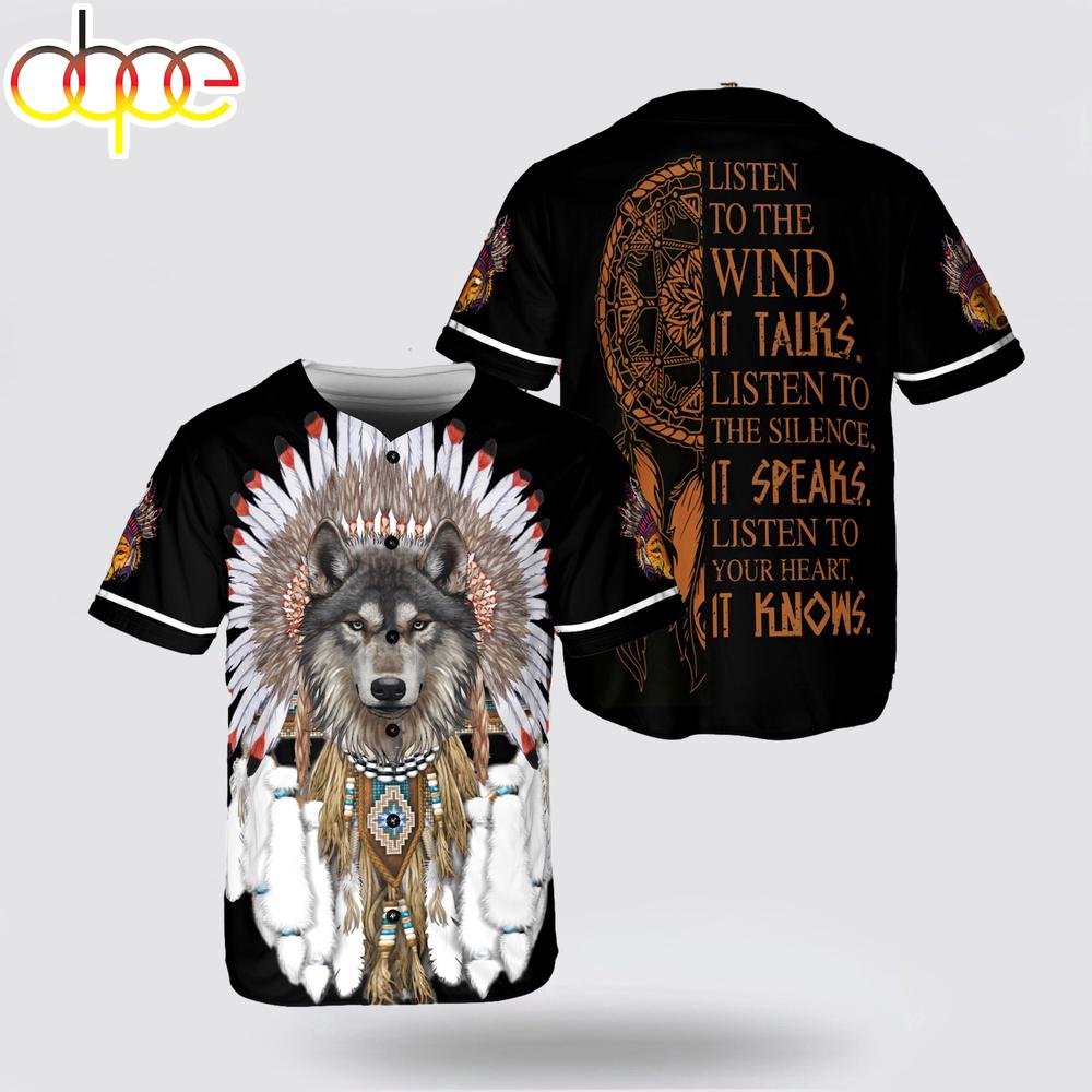 Native American Wolf Witch Baseball Jersey Shirt
