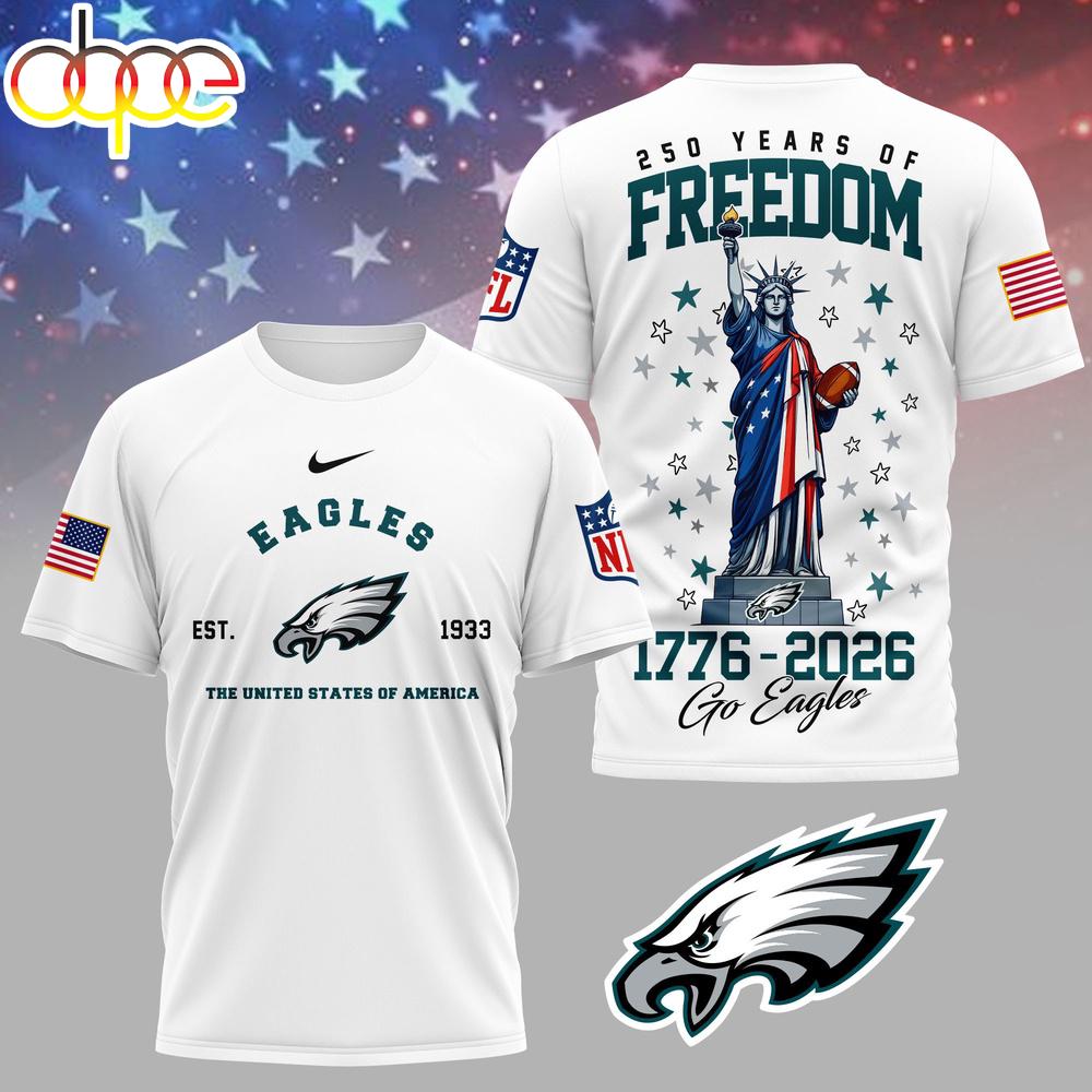 Philadelphia Eagles NFL 250 Years of American Freedom 3D T-Shirt