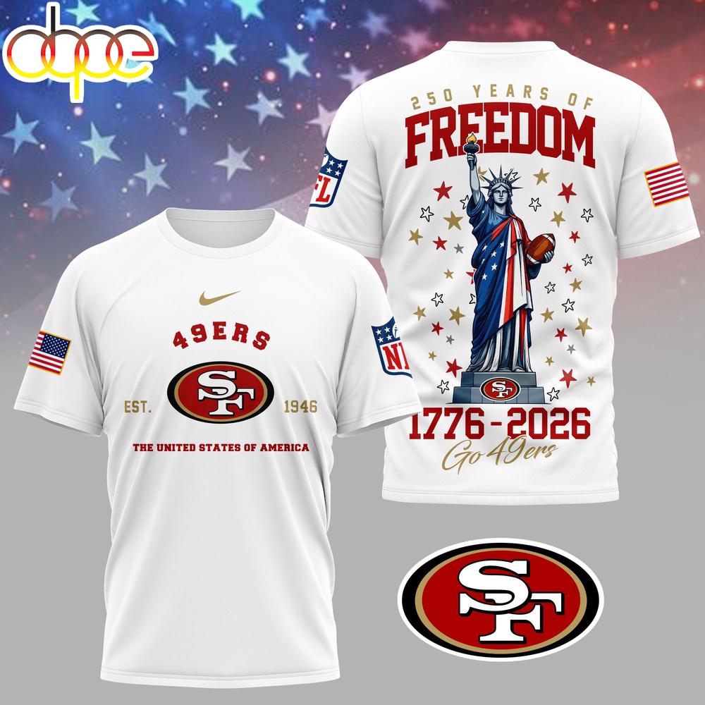 San Francisco 49ers NFL 250 Years of American Freedom 3D T-Shirt