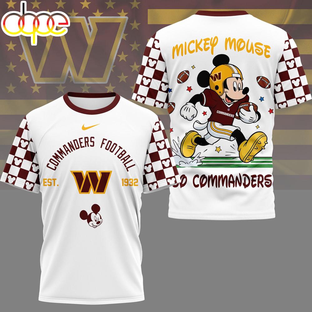 Washington Commanders NFL Mickey Football 3D T-Shirt For Fans